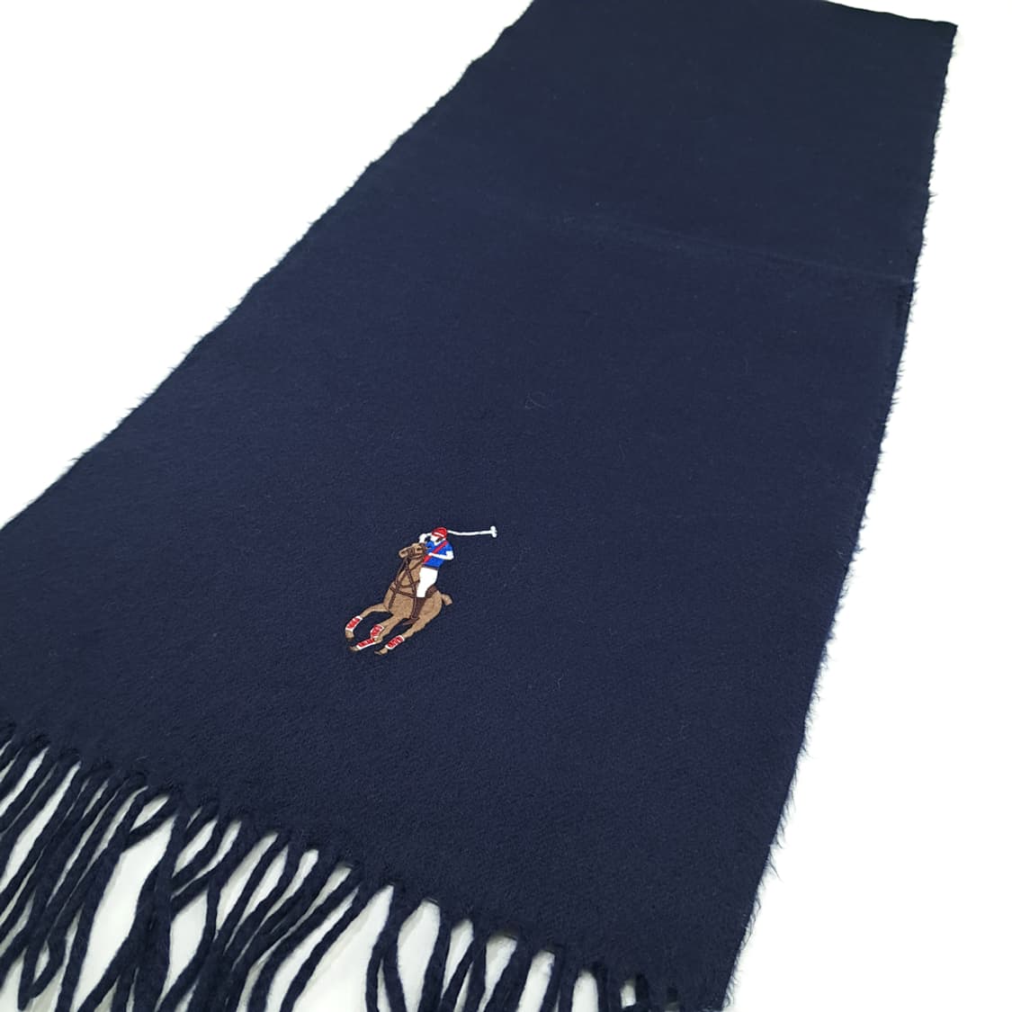 MX261 폴로 랄프로렌 네이비 빅로고 램스울 목도리 머플러 상품이미지2