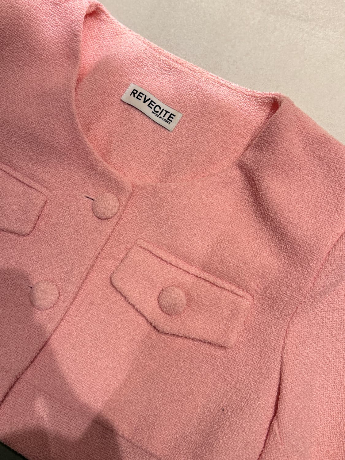 리버시티 에이블리 크롭 트위드 반팔자켓 상품이미지1