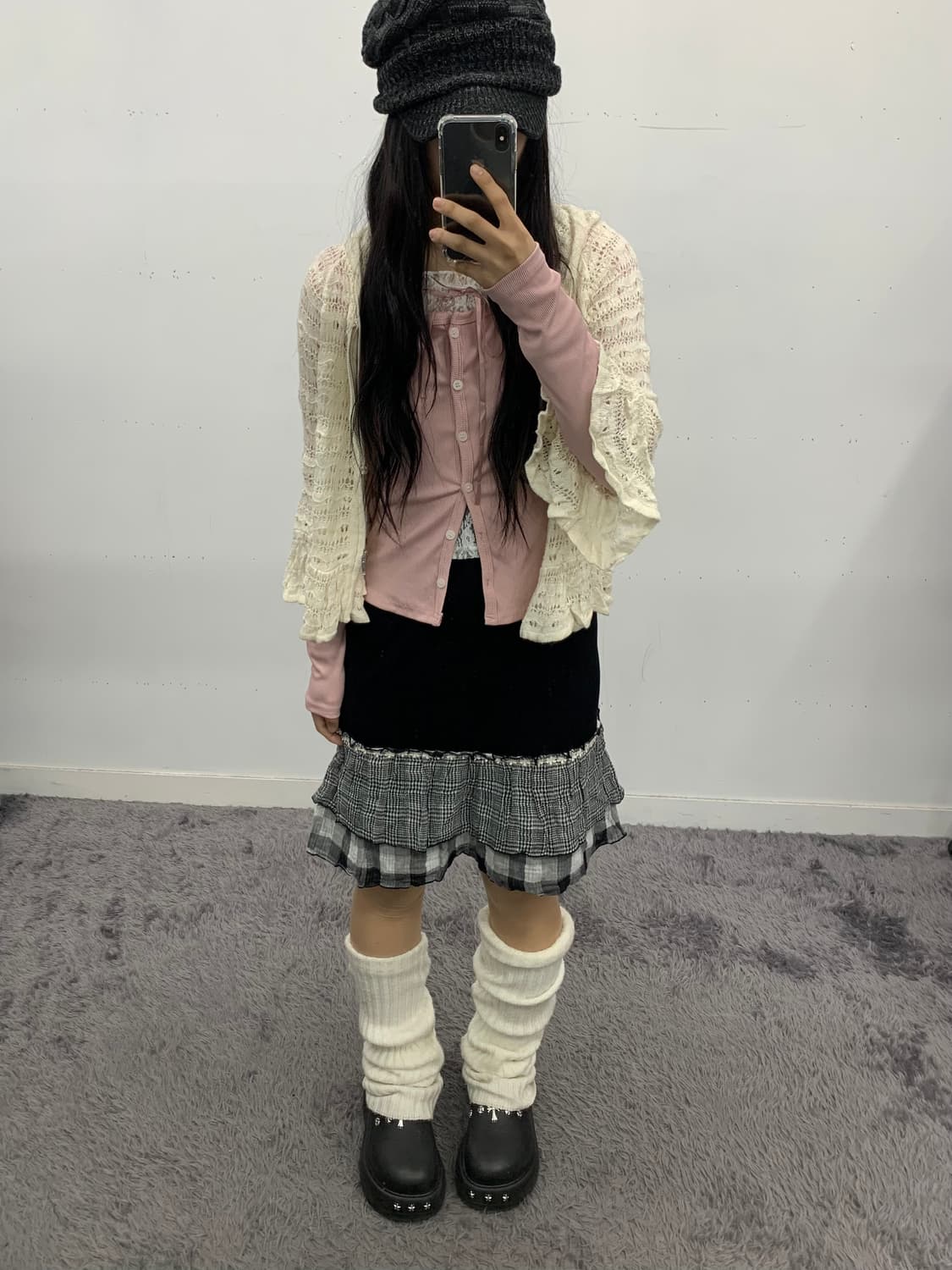 Lest rose 레이스 펀칭 후드집업 상품이미지3