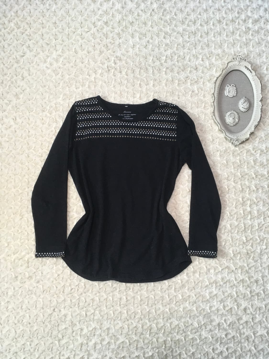 jpn vintage black square dot long sleeve 상품이미지4