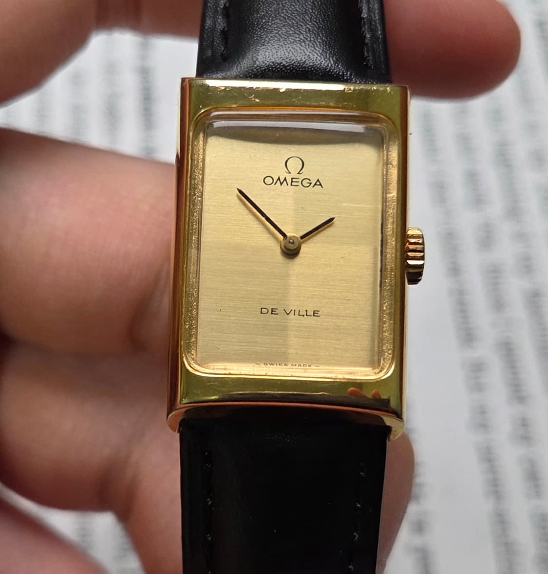 레어] 빈티지 오메가 드빌 사각탱크 4분할 다이얼 금장 수동 메커니컬 상품이미지2