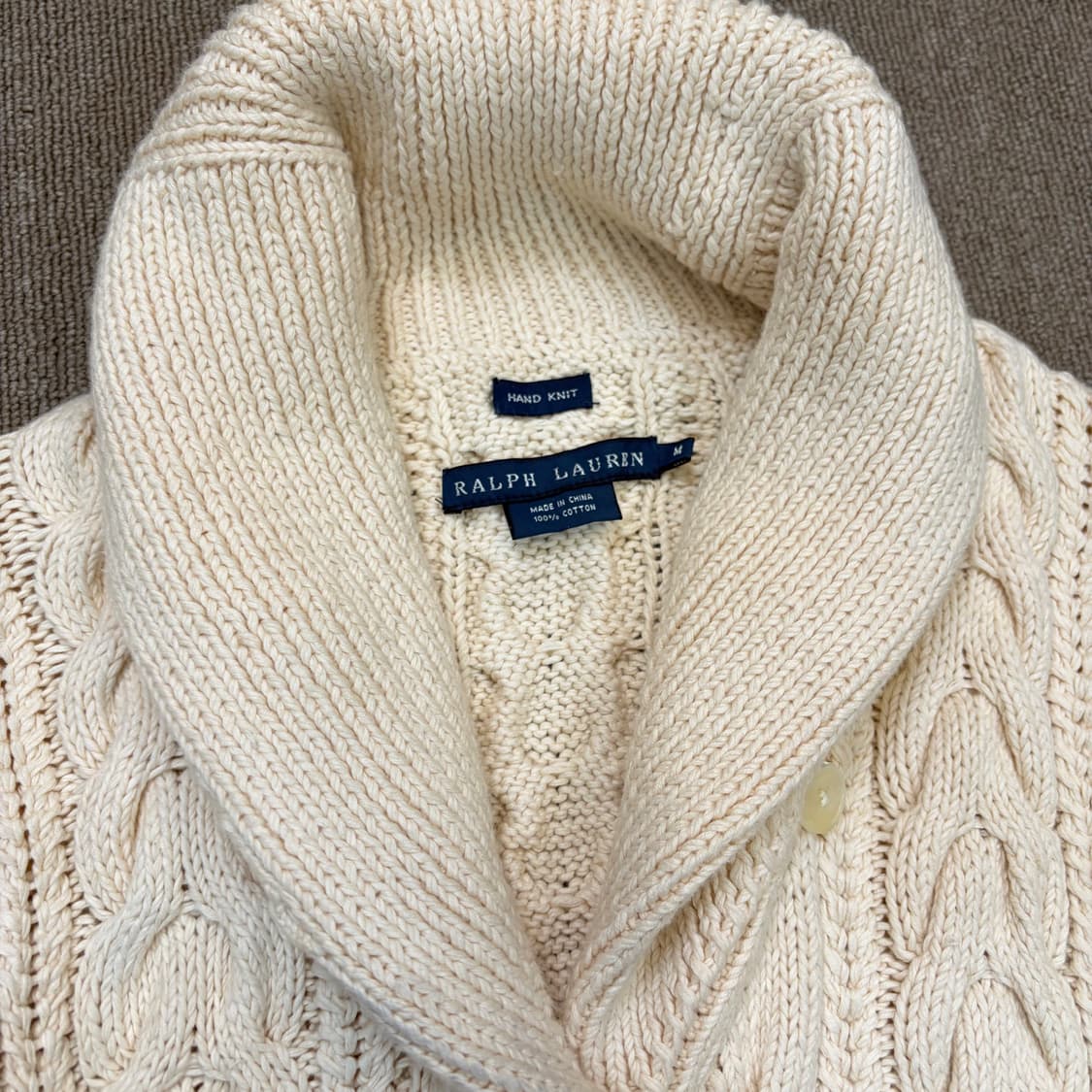 polo 랄프로렌 폴로 핸드니트 숄카라 케이블 코튼니트 가디건  상품이미지2