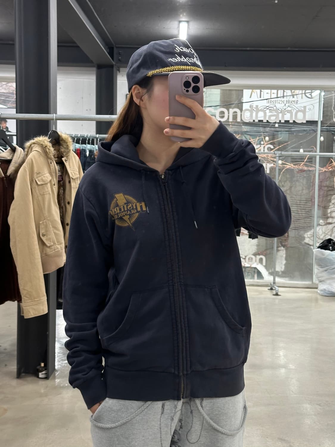 히스테릭글래머 히스걸밴드1984 빅 백로고 후드집업 상품이미지2