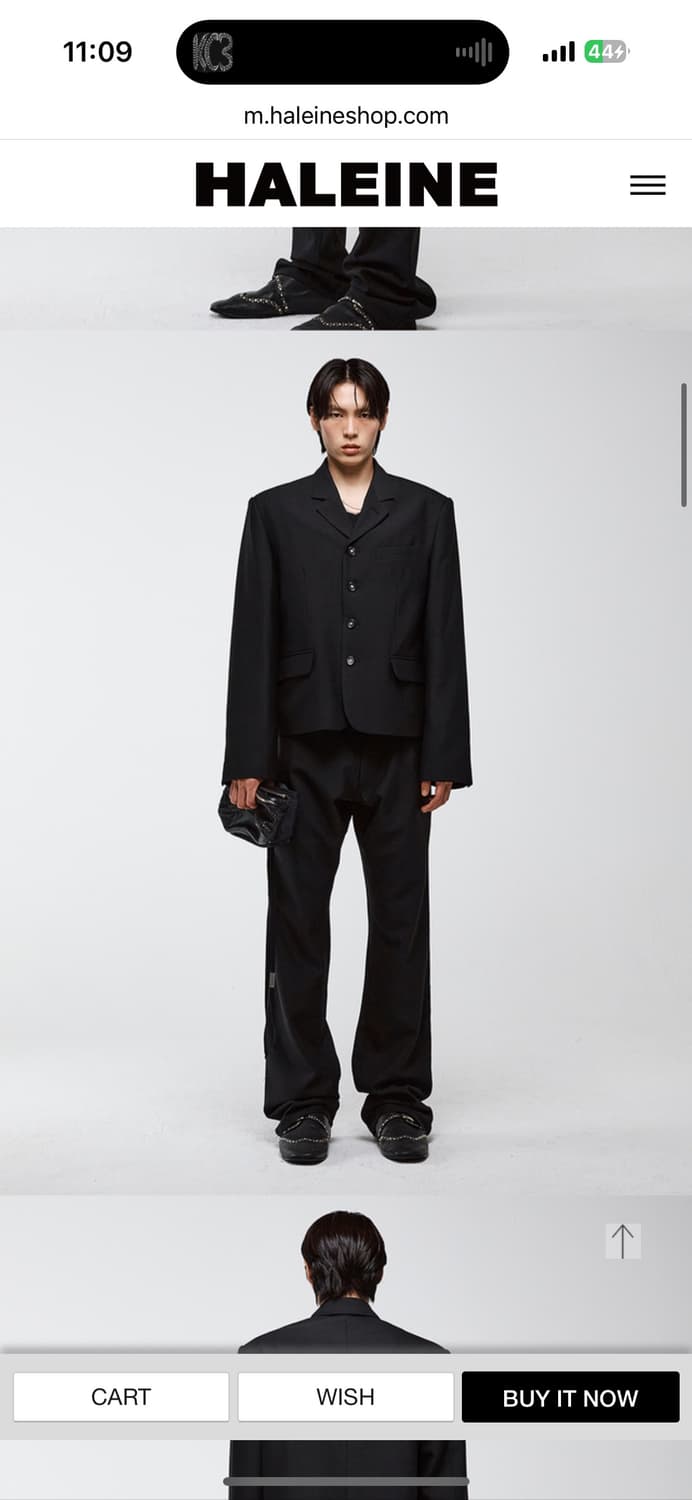 알렌느 4-BUTTON WOOL CROPPED BLAZER BLACK 상품이미지2