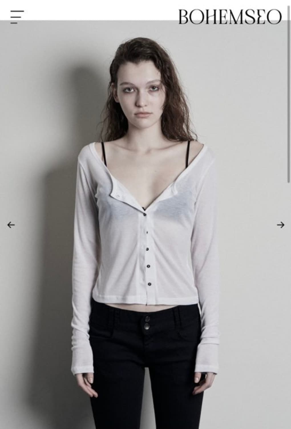 보헤미안서울 basic button cardigan ivory 상품이미지1