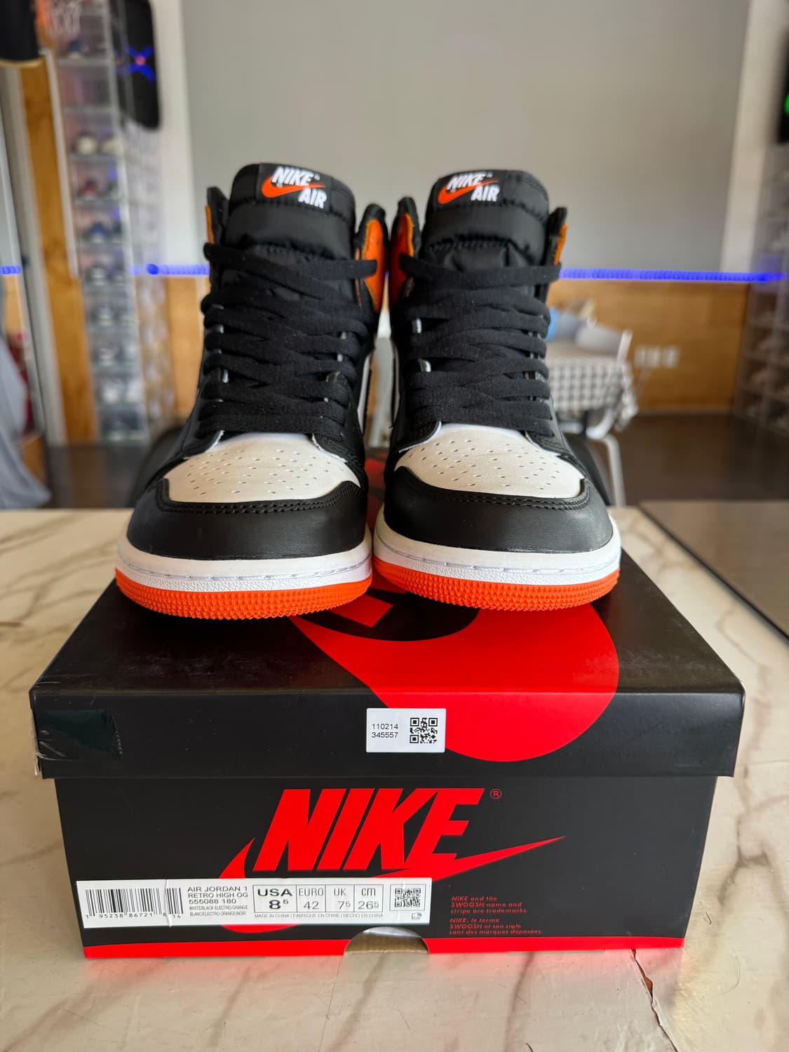 (커스텀) 조던1 레트로 하이 OG 일렉트로 오렌지 265 팝니다 상품이미지2