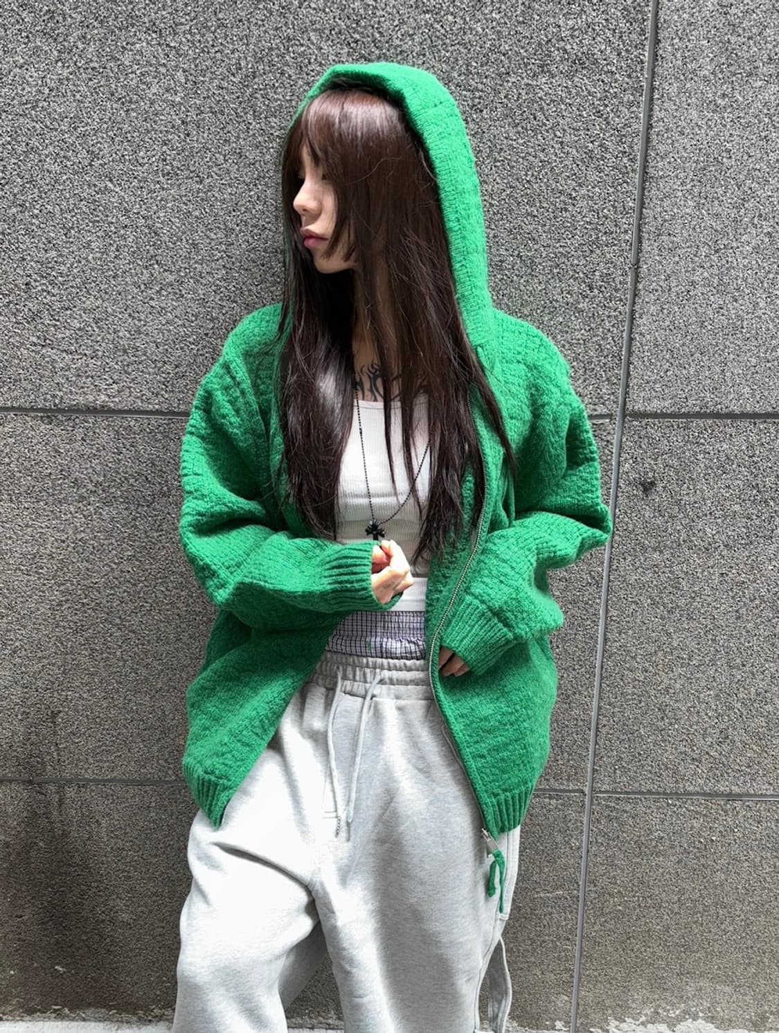 *Pre order [unisex] 플로우 투웨이 니트 후드집업(2co) 상품이미지4