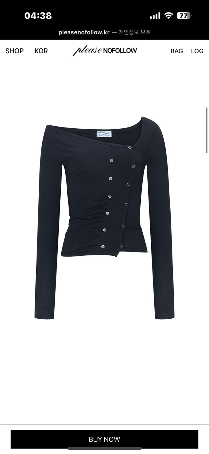 플리즈노팔로우 Dulce Unbal Button Long Sleeve T 상품이미지1