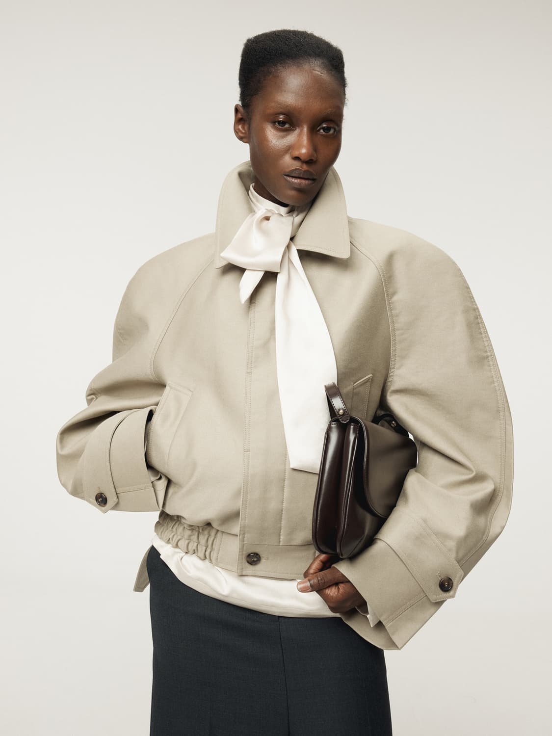 렉토 RECTO 레글런 슬리브 코튼 점퍼 베이지 상품이미지1