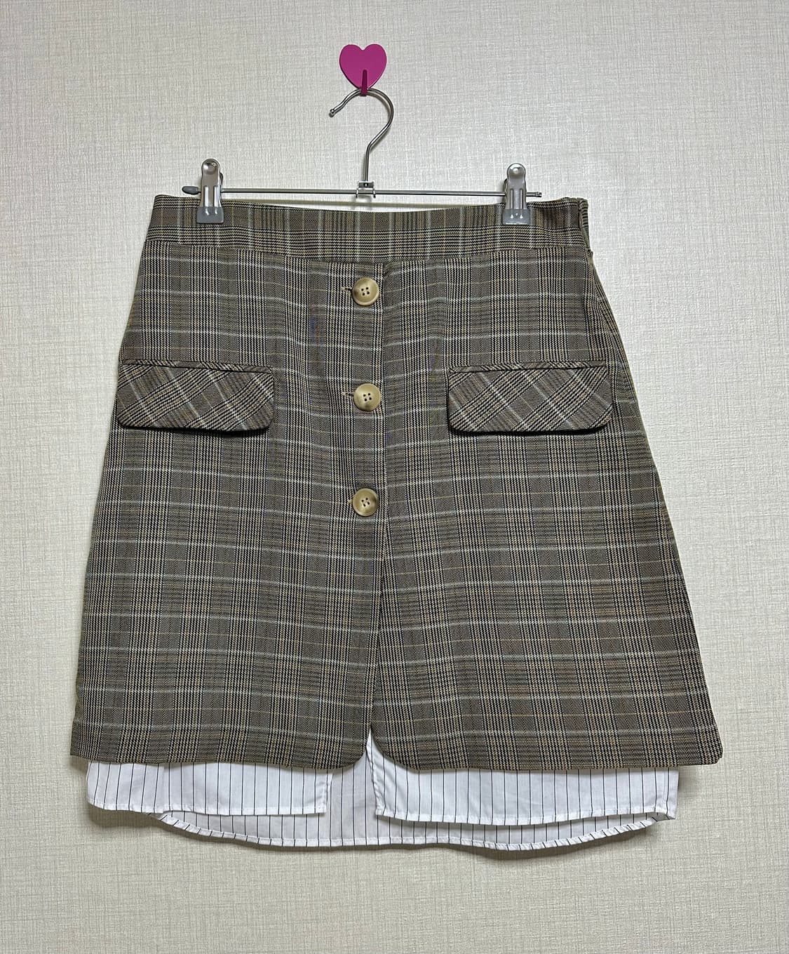 앤더슨벨 레이어드 테일러드 스커트 베이지 M 상품이미지2