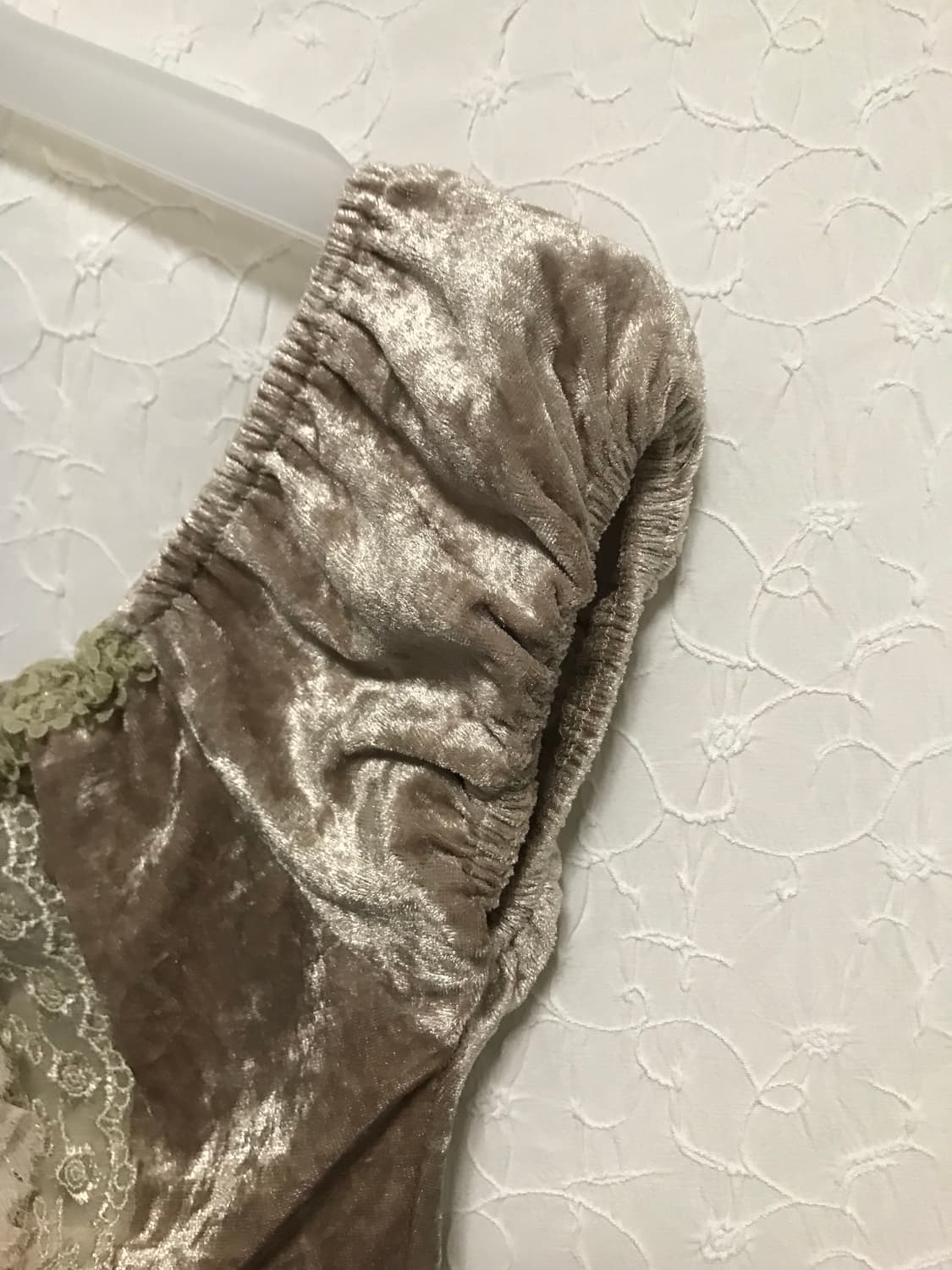 빈티지 페어리 핀터깔 레이스 벨벳 퍼프 탑 상품이미지5