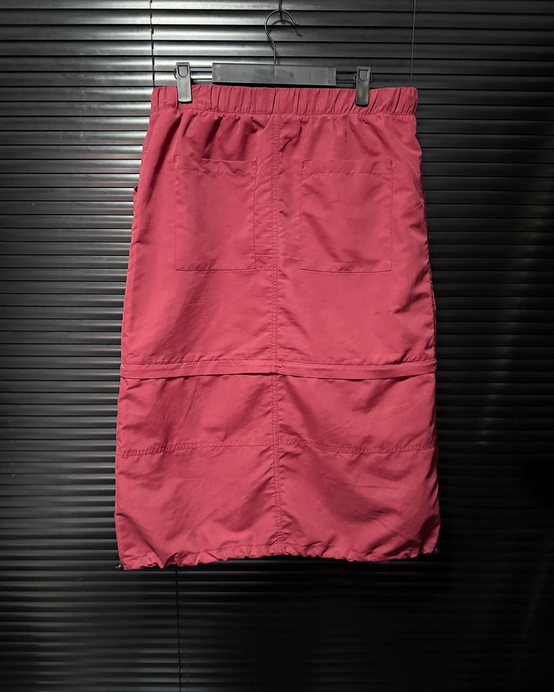 스투시 RANGE ZIP OFF SKIRT 레드 버건디 숏 롱 나일론치마 상품이미지6