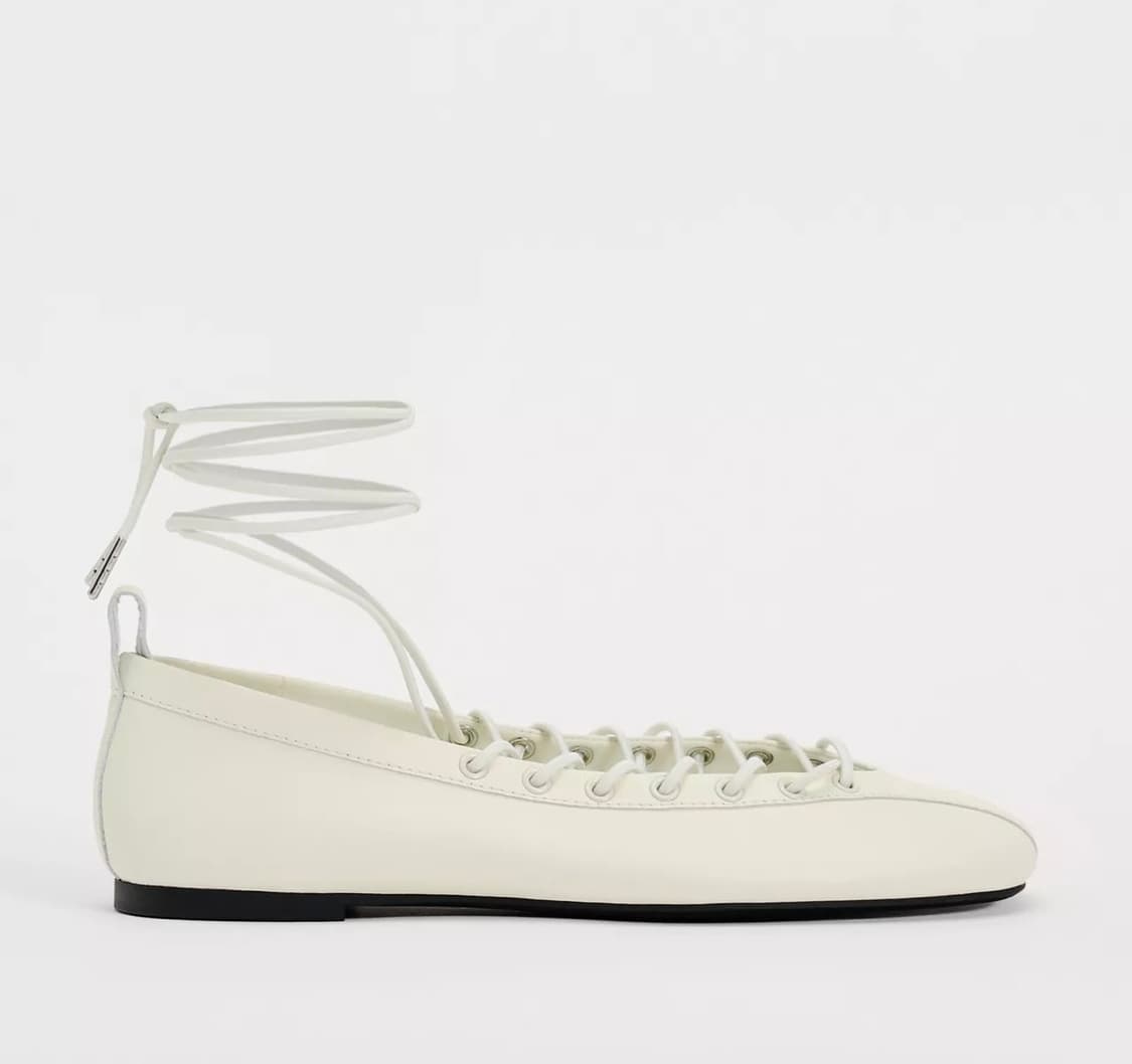 자라 레이스업 레더 발레 플랫  상품이미지1