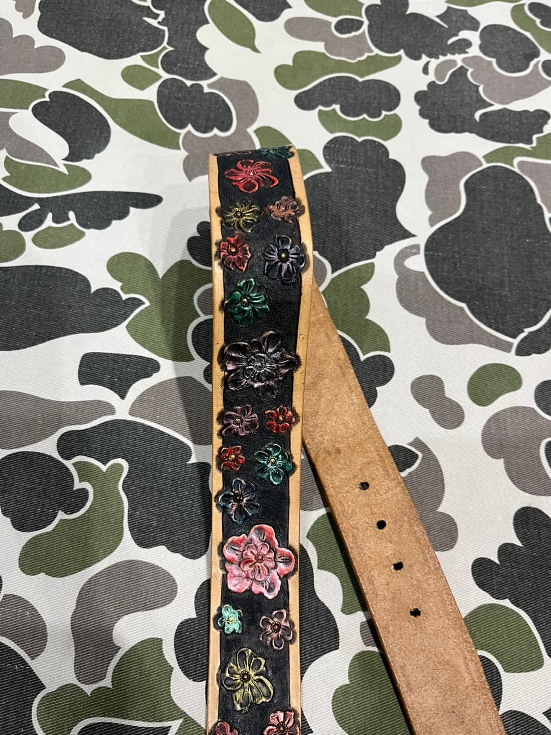 JPN 오리엔탈 플라워 레더 벨트 상품이미지4