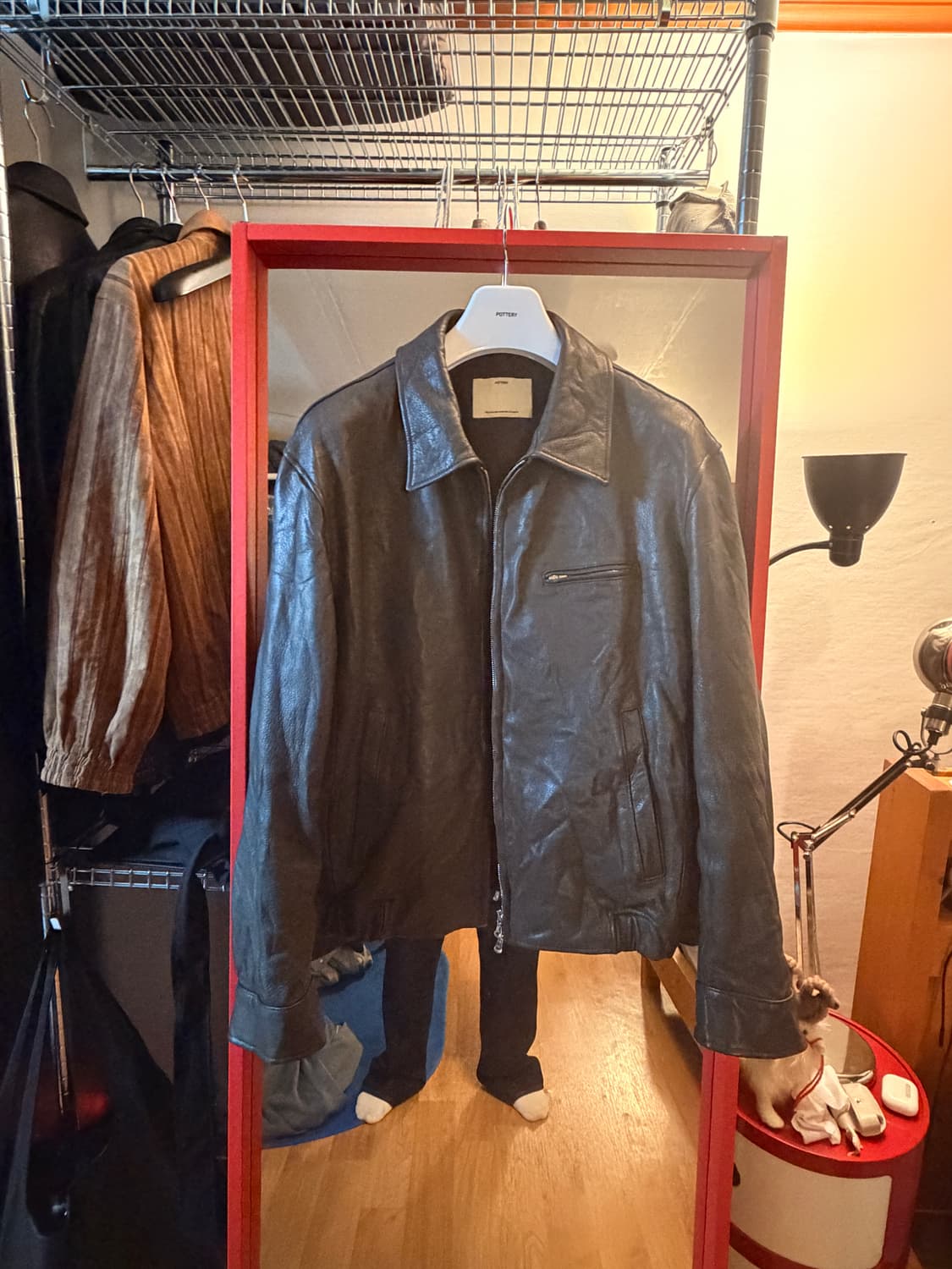 포터리 고트 레더 자켓 신상 다크브라운 3사이즈 (풀구성) 상품이미지4