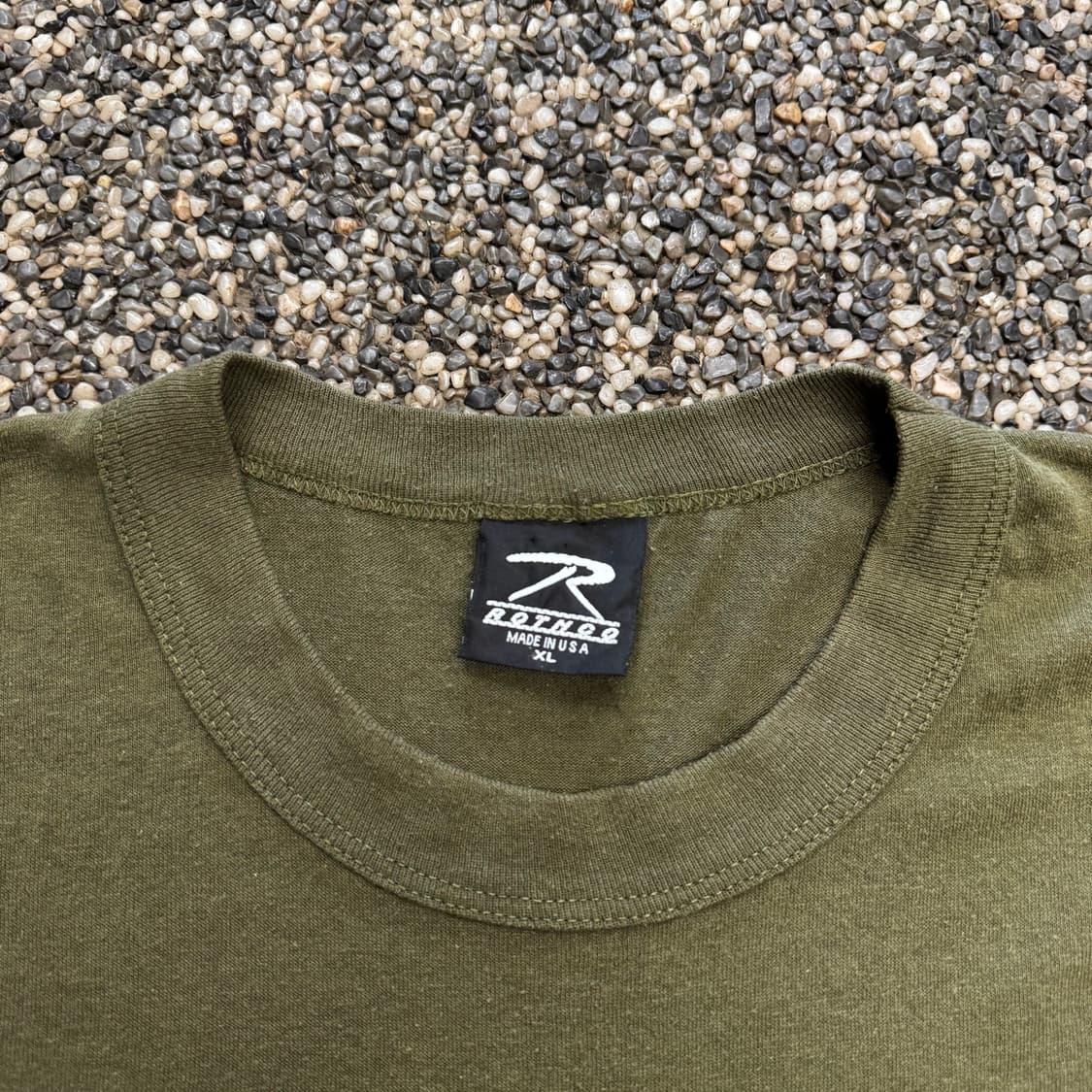90s 로스코 올리브 드랩 싱글스티치 티셔츠 made in USA (XL 상품이미지4