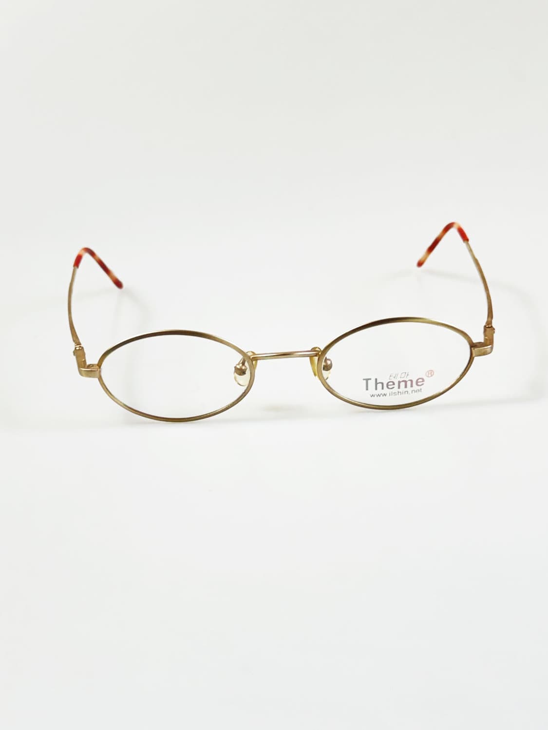 90s THEME 골드 슬림 오벌 메탈 프레임 빈티지 안경 상품이미지2