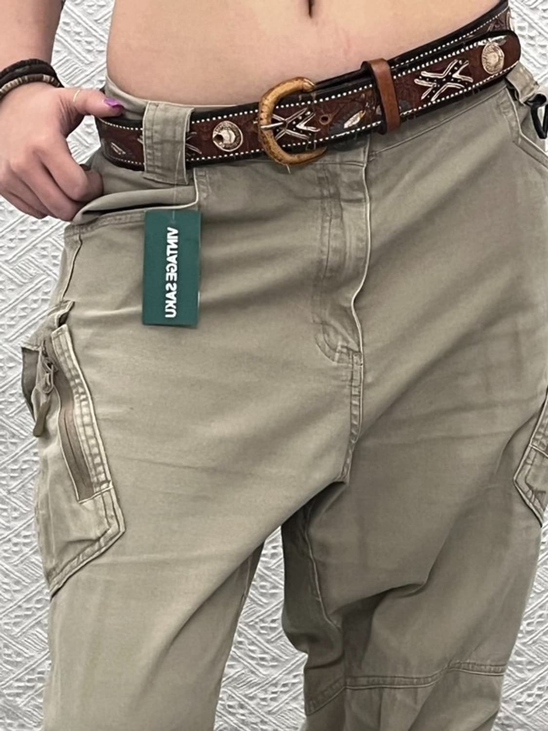 빈티지 보헤미안 히피 인디언 패턴 벨트 C07157 상품이미지1