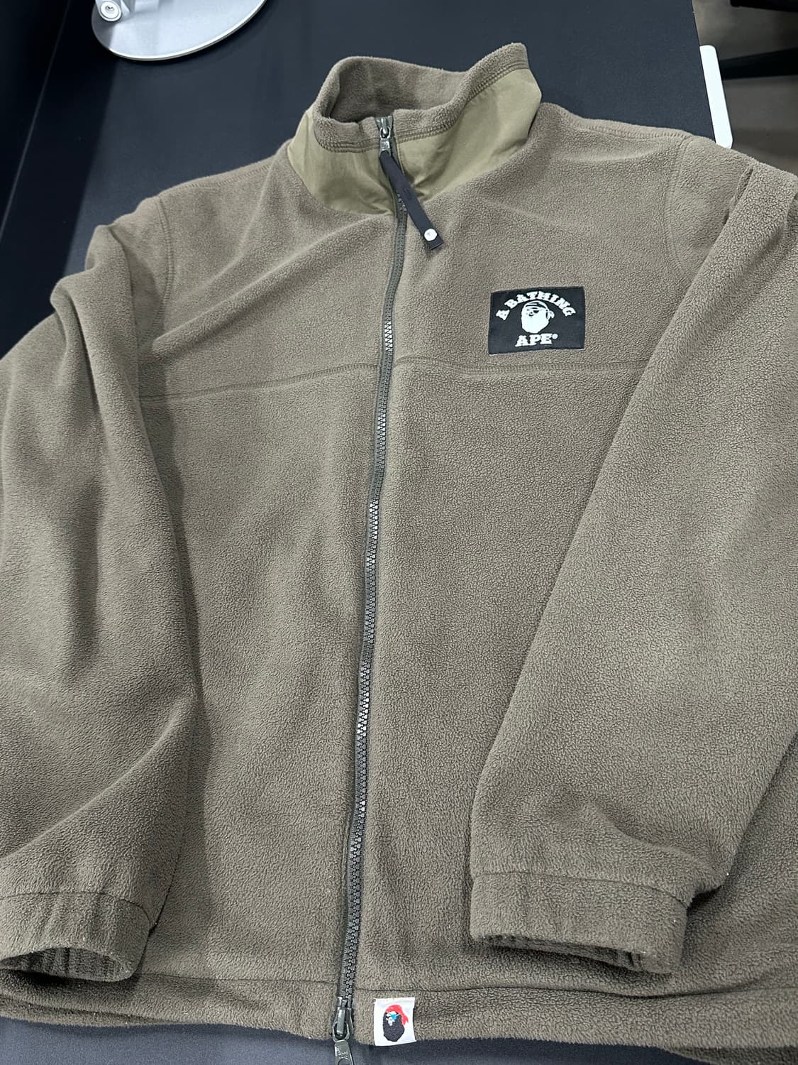 베이프 카키 플리스 집업 상품이미지5