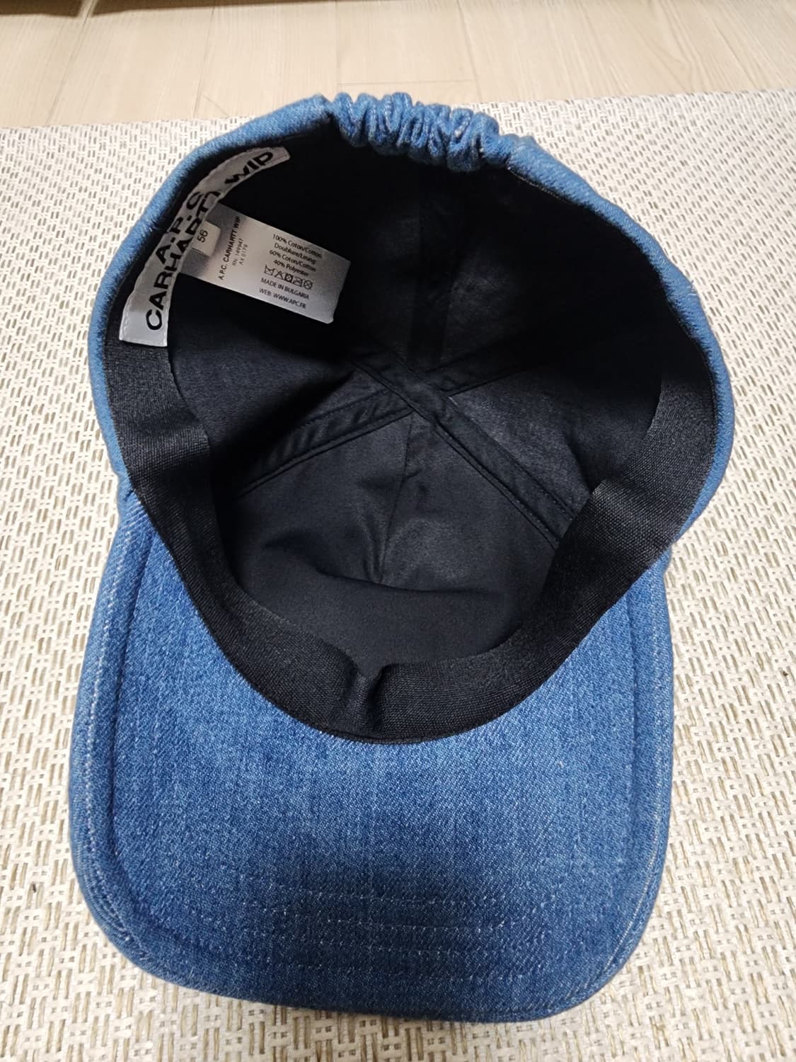 (정품) A.P.C 아페쎄 x 칼하트 데님 인디고 볼캡 모자 상품이미지6