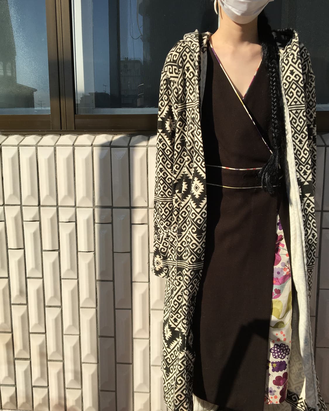 Nomadic pattern open hood long cardigan 상품이미지6