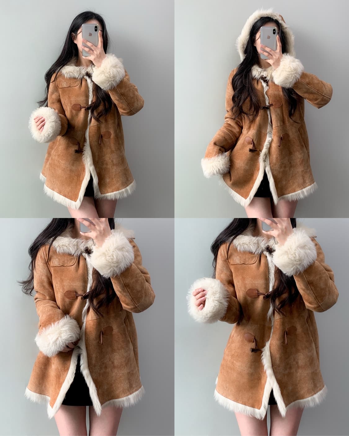 양피 양모 더플 무스탕 상품이미지1