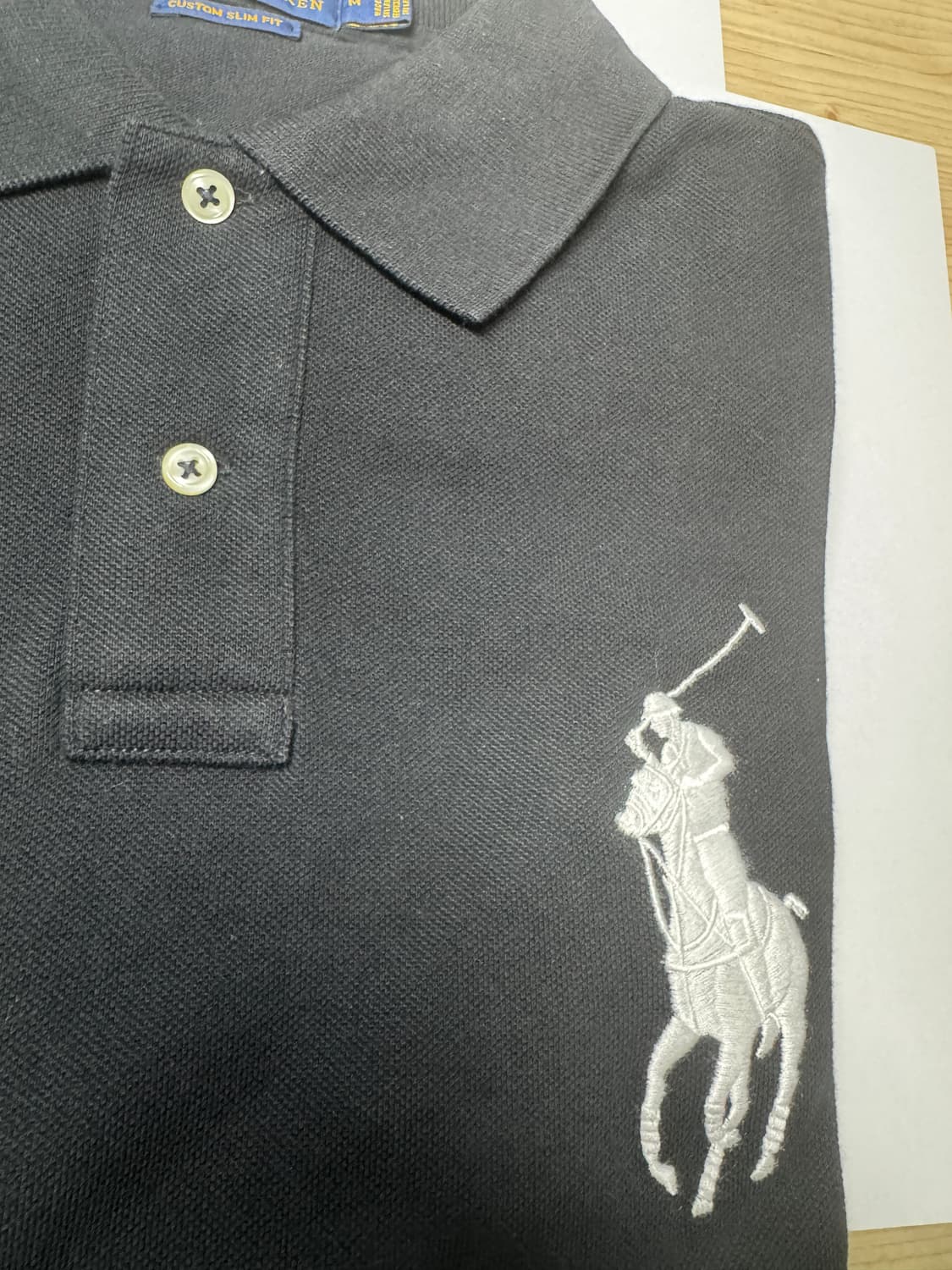 [S급] 폴로 랄프로렌 빅포니 커스텀 슬림핏 카라티 (블랙) 상품이미지3