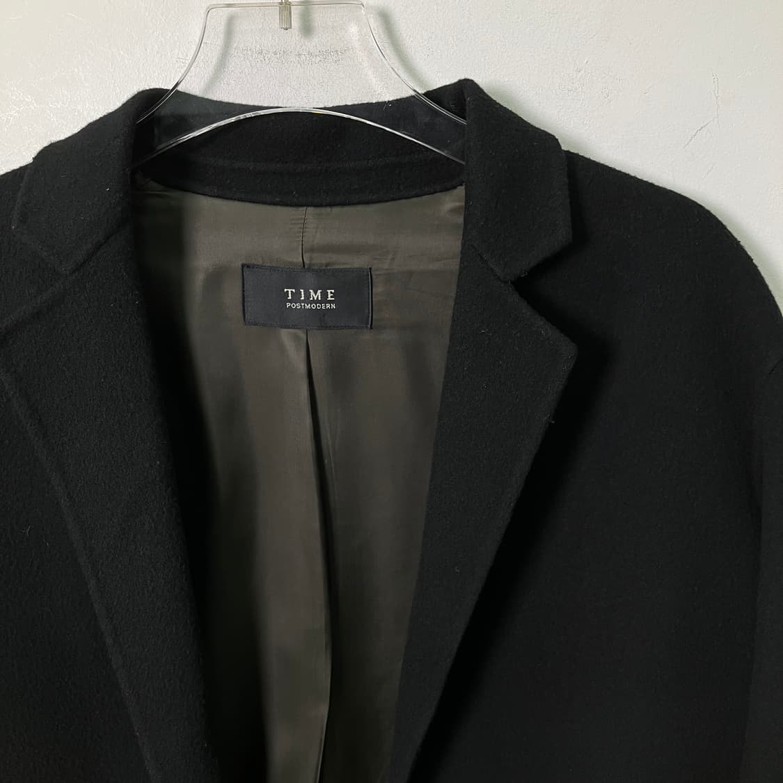 Time 타임 블랙 핸드메이드 오픈 코트  상품이미지4