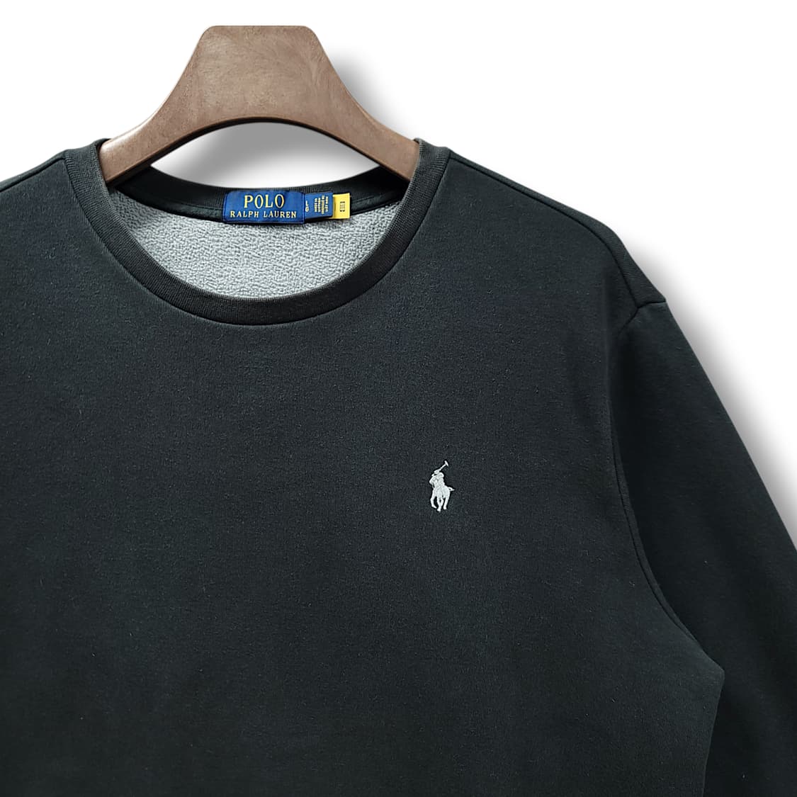 [L] 폴로 랄프로렌 블랙 크루넥 스웨트 기모 맨투맨 상품이미지4