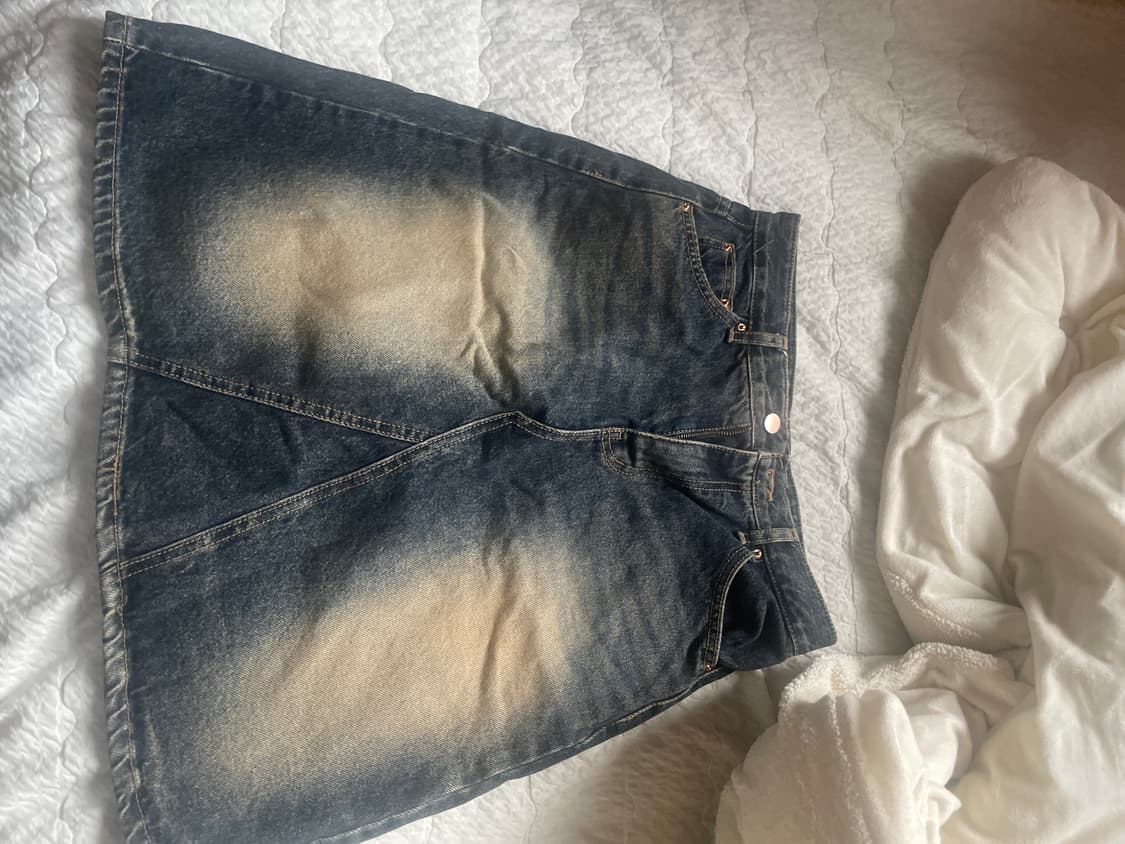 데님 진청 미디 스커트 상품이미지1