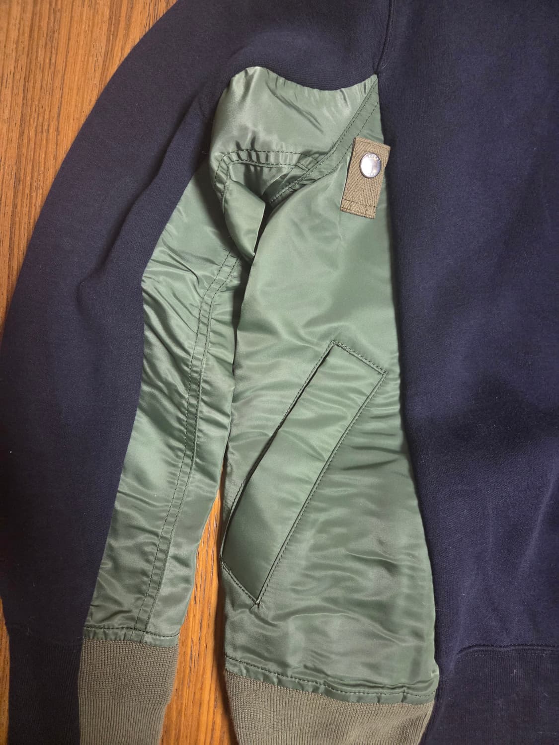 사카이 ma-1 믹스 네이비 후디 상품이미지2