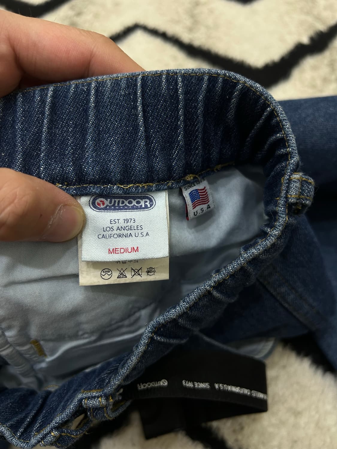 [M]아웃도어 원턱 벨티드 밴딩 데님팬츠/진청 상품이미지5