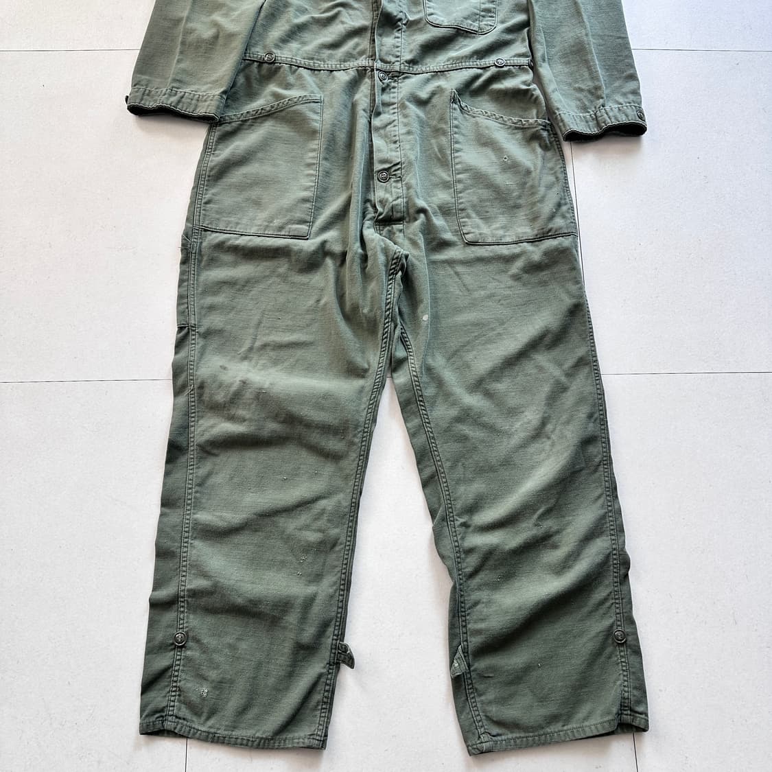 80s 미군 1세대 사틴 OG107 커버올 점프수트 XL  상품이미지5