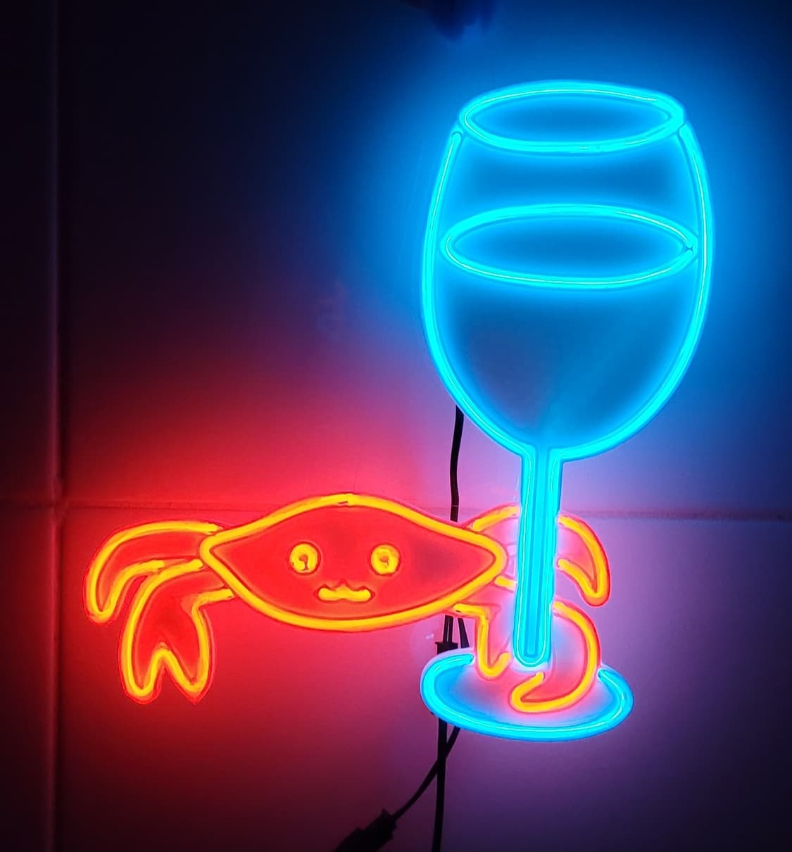 크랩 와인 네온사인 led 램프 무드등 상품이미지1