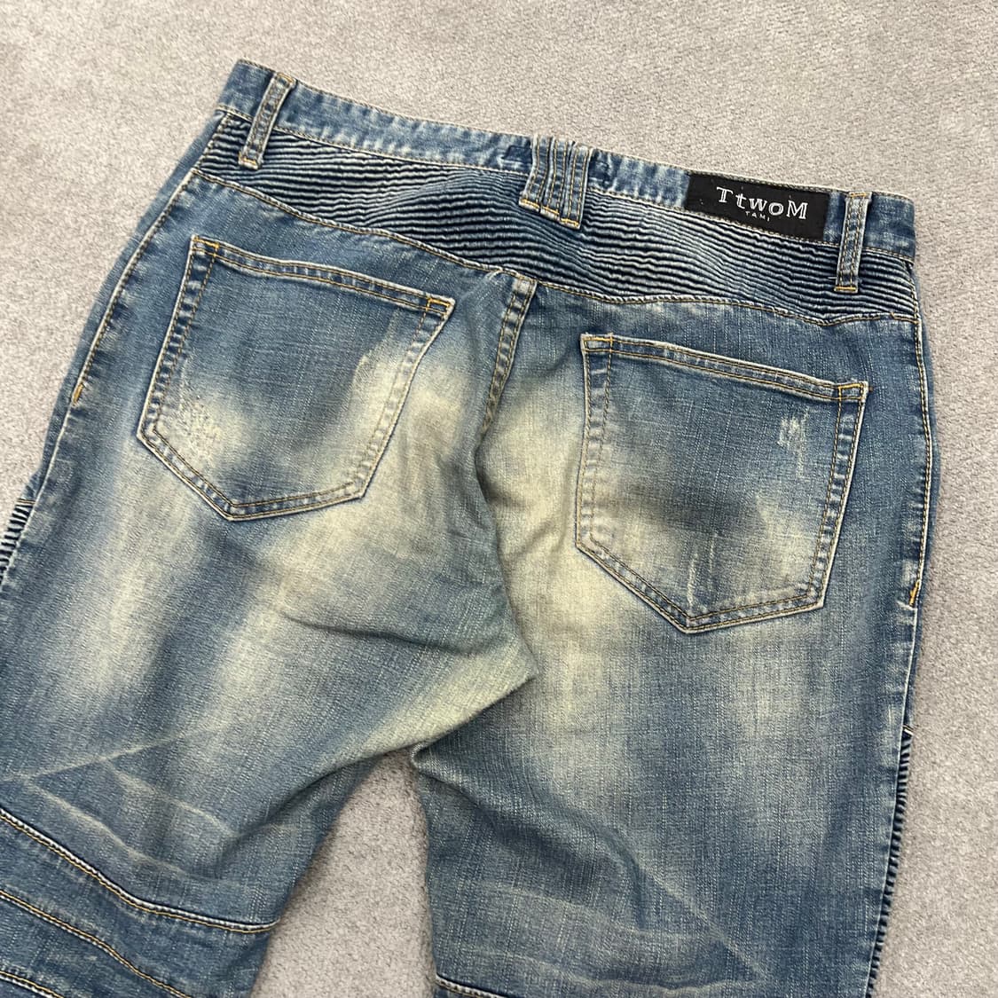 32 빈티지 워싱 바이커 데님팬츠 상품이미지5