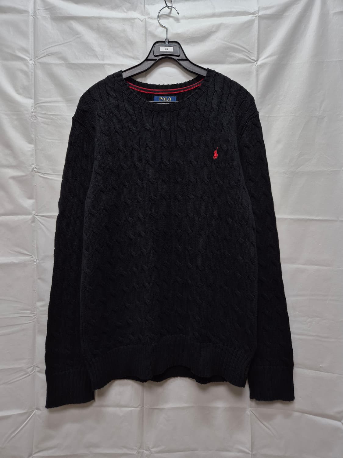 폴로 꽈배기 니트 블랙 상품이미지1