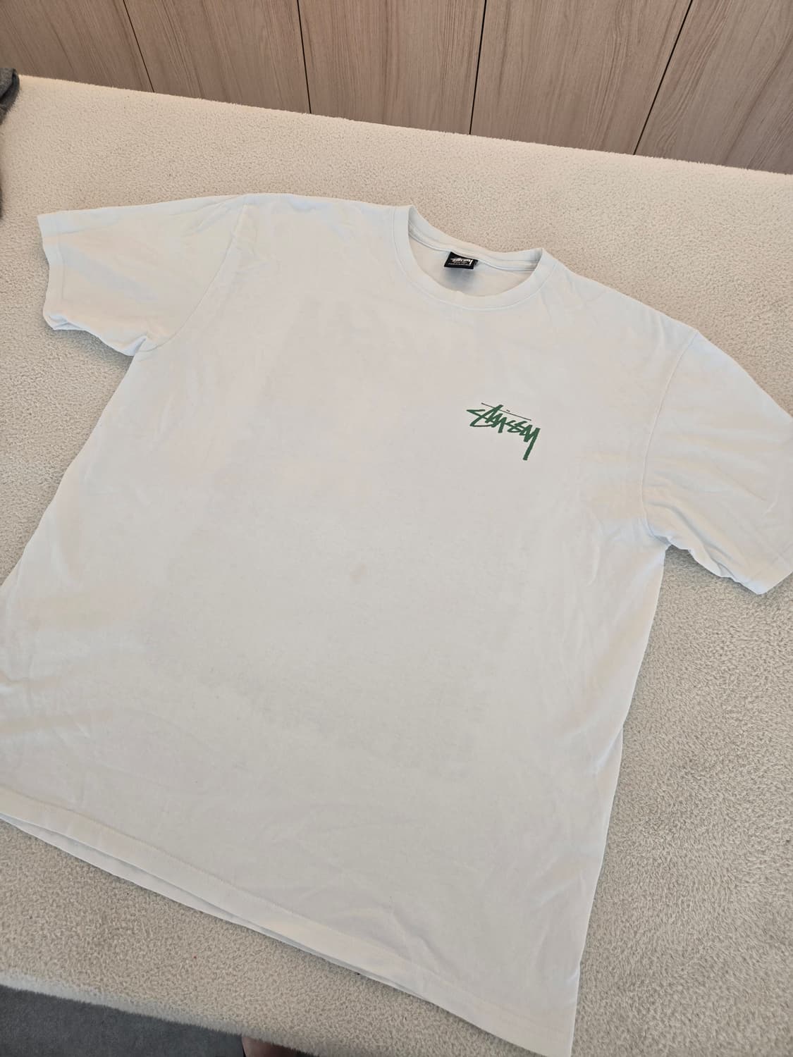 스투시 STUSSY 반팔 티셔츠 화이트 초록로고 xl 상품이미지1