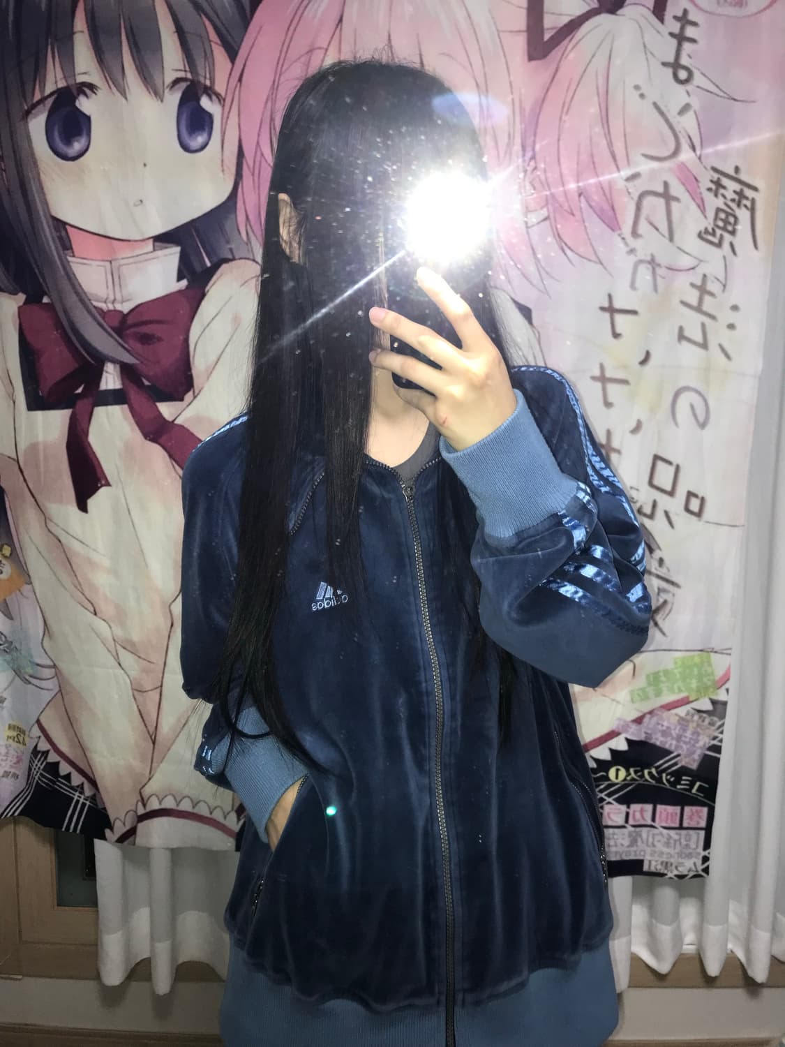 아디다스 희귀 아노깔 블루 벨벳 져지 상품이미지2