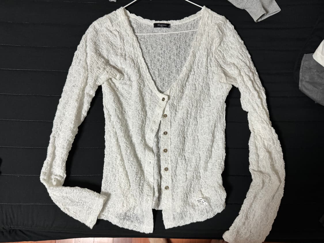 매고렌서울 Boho 크링클 가디건 화이트 상품이미지2
