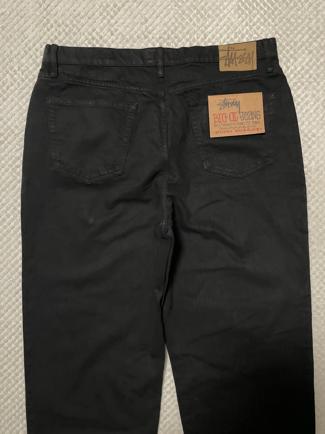 STUSSY 스투시 빅올진 루즈핏 워시드 블랙 데님 팬츠 새상품 상품이미지8