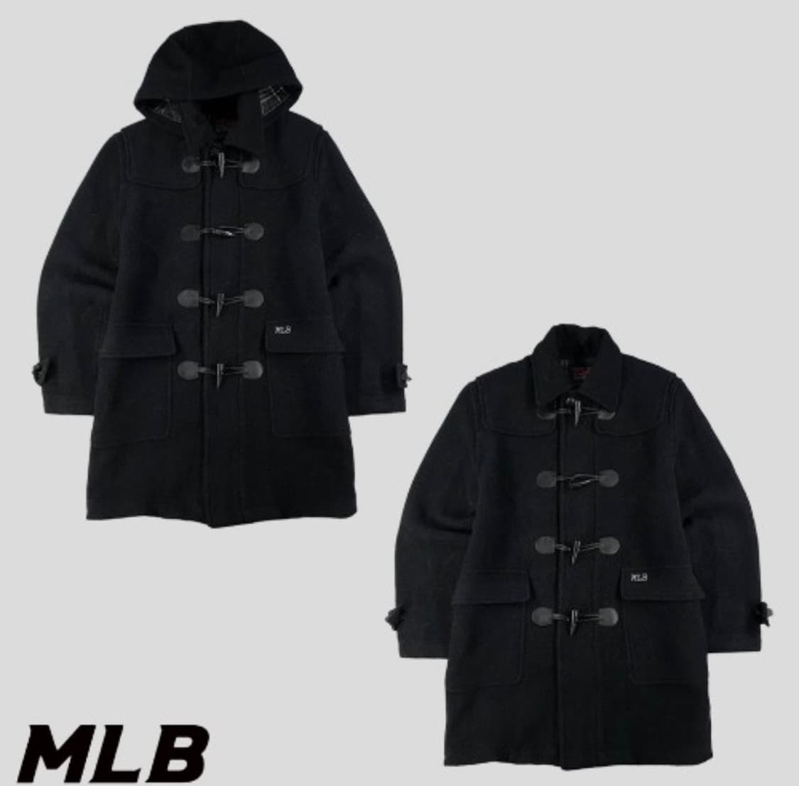 MLB 엠엘비 00s 차콜 후드 떡볶이코트 더플코트 상품이미지2