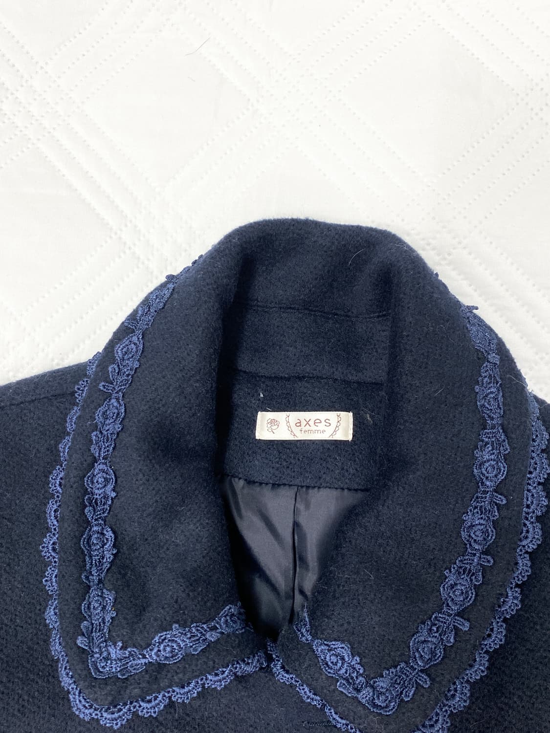 ꒰ঌ 엑시즈팜 크로셰 네이비 코트໒꒱ 상품이미지6