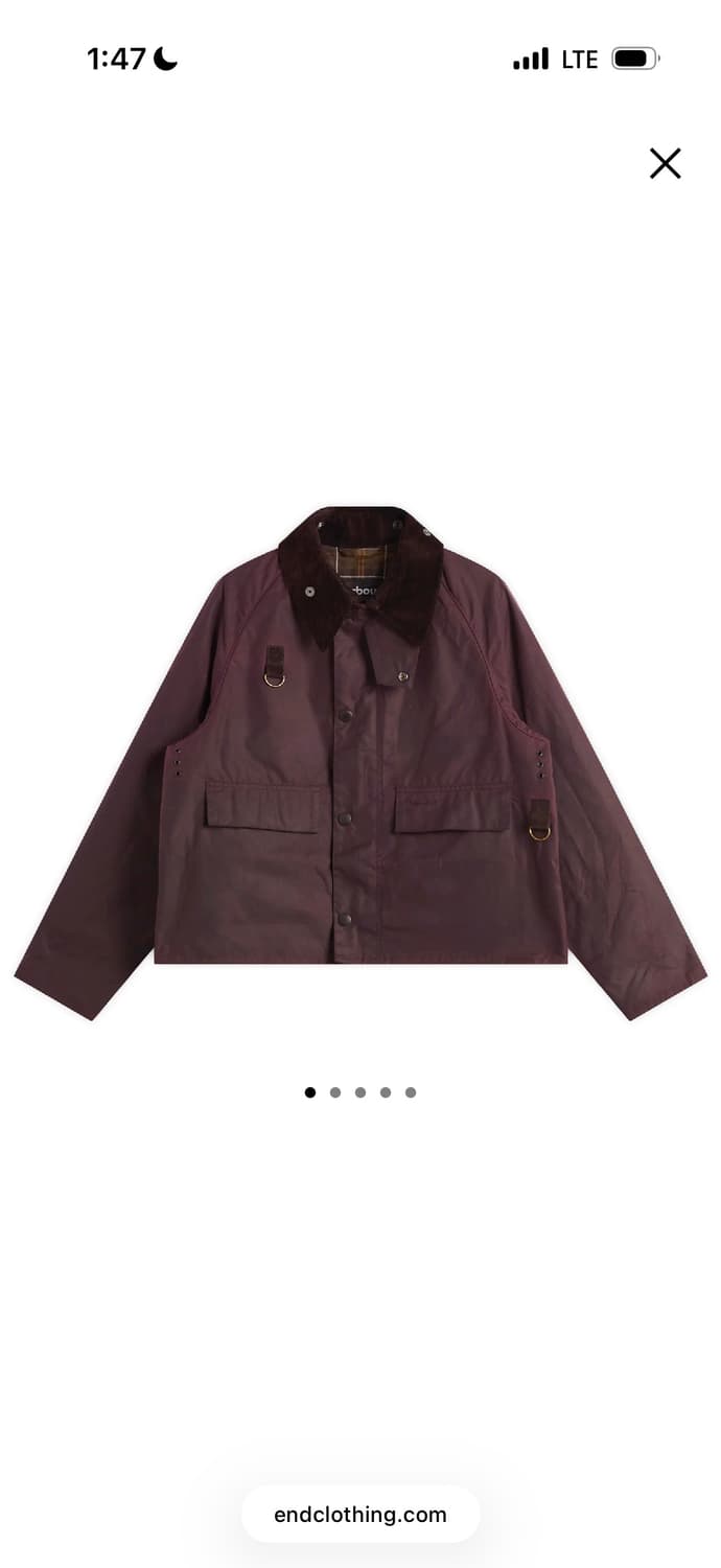 barbour spey bordeaux xs size 바버스페이 새상품 상품이미지2