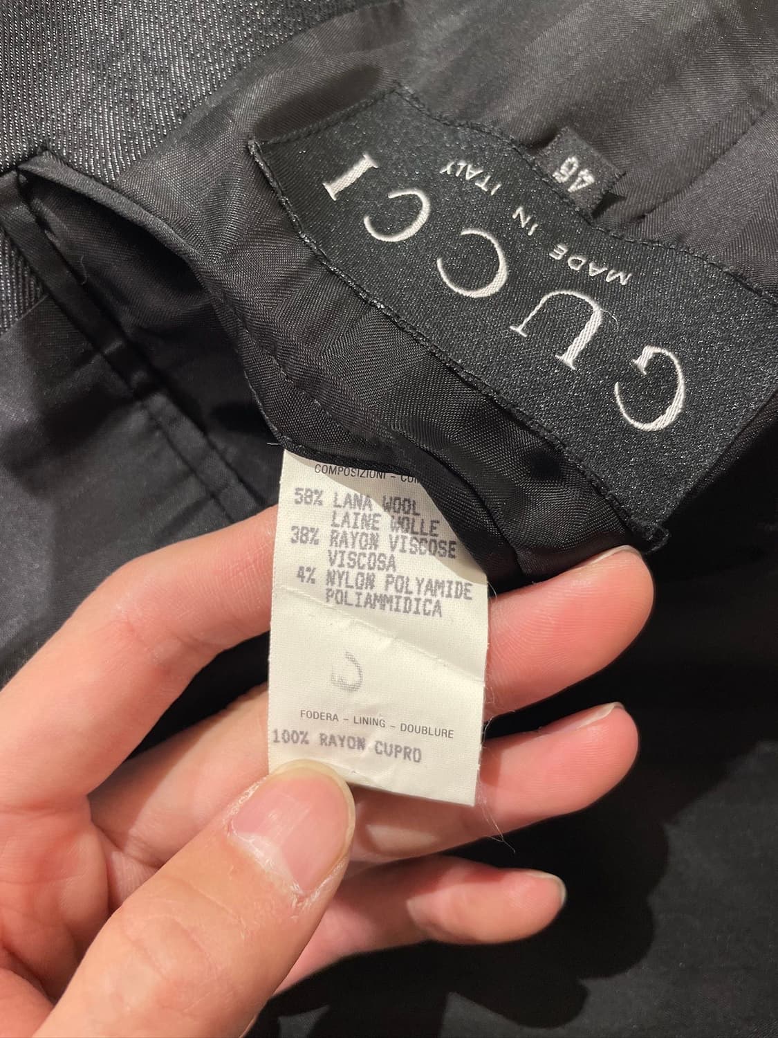 구찌 블랙 클래식 울 혼방 2B 블레이저 상품이미지8