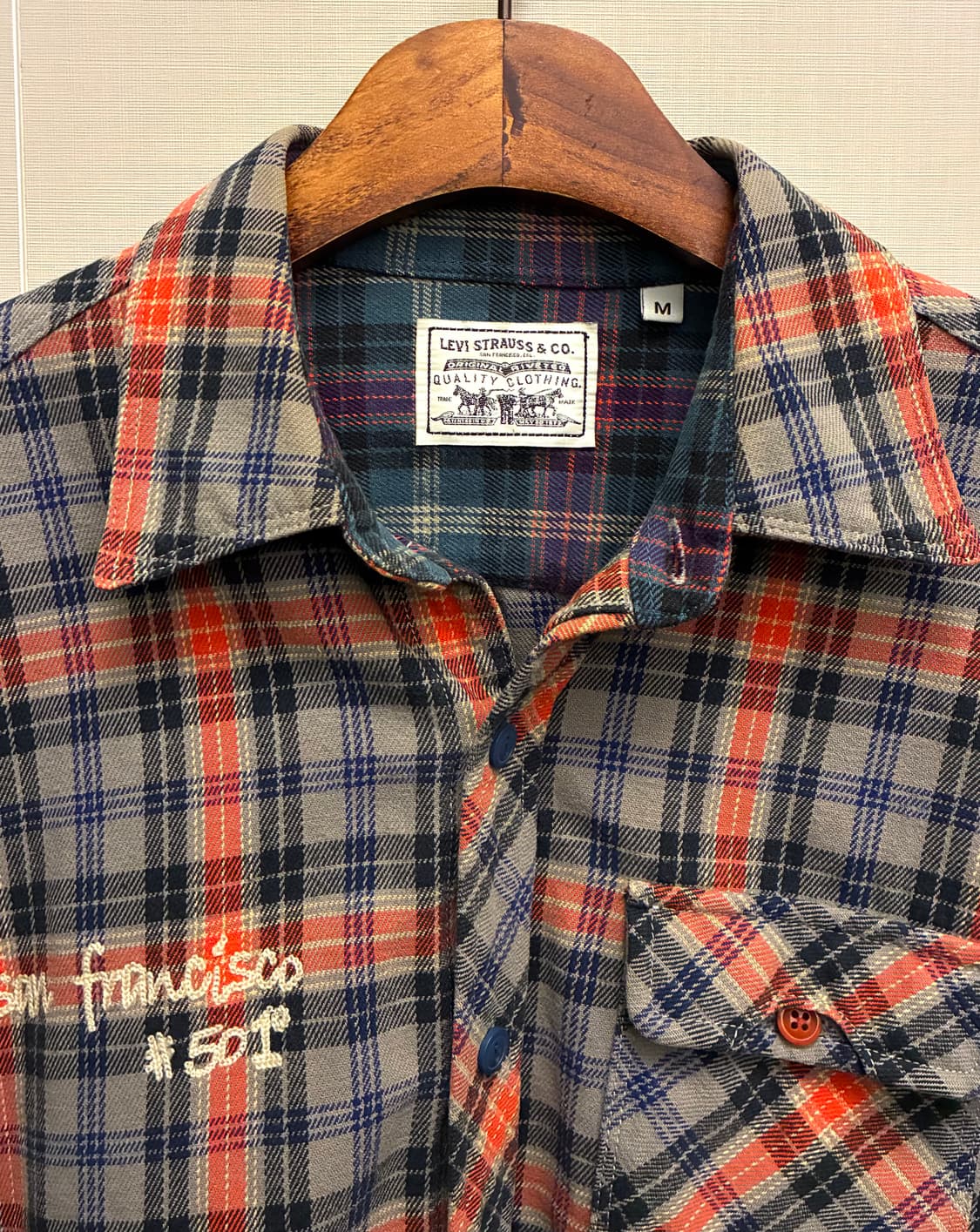 (M)Levis 리바이스 헤비코튼 체인자수 원포켓 체크셔츠  상품이미지4