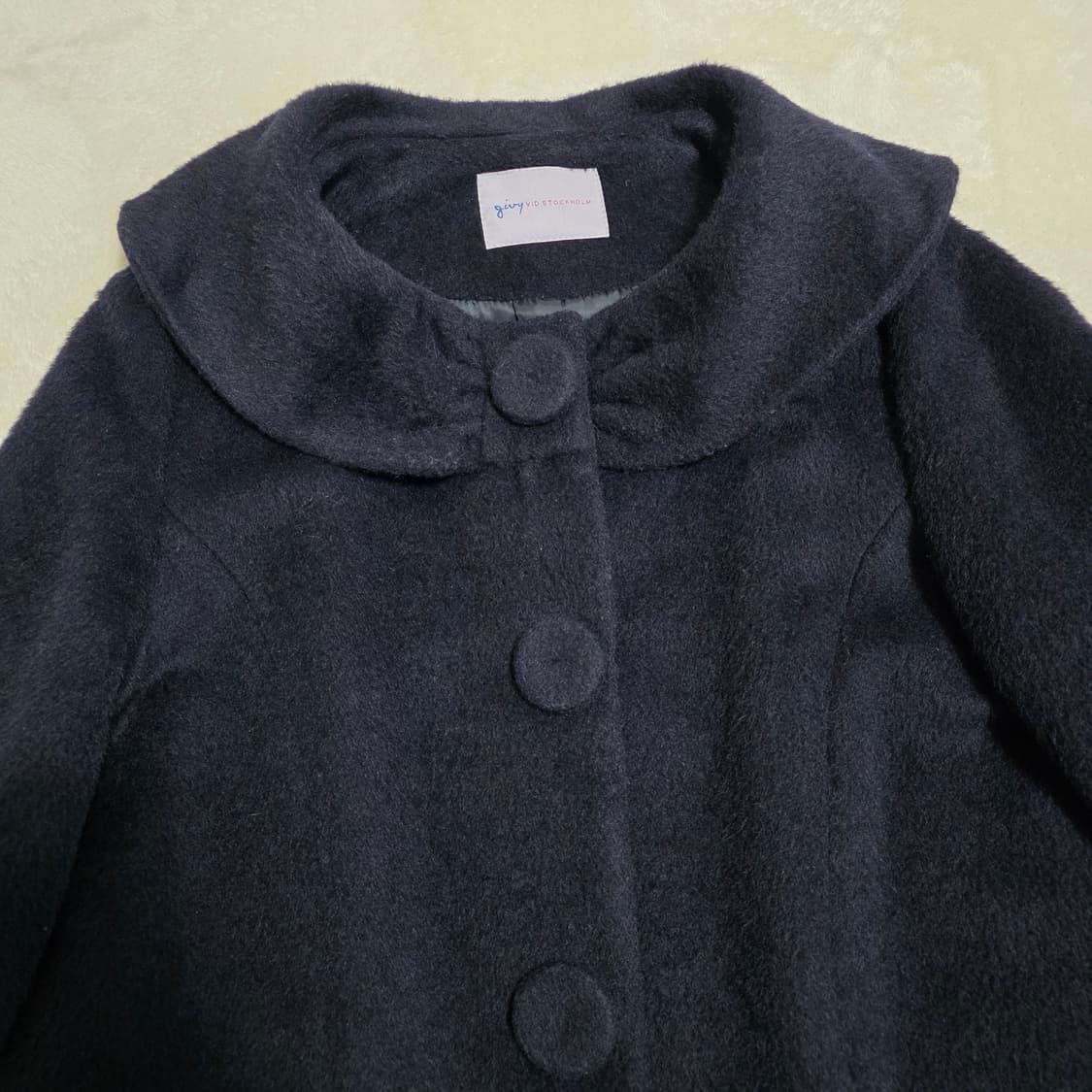 (66)여성 givy 기비 알파카 울 코트 네이비 상품이미지2