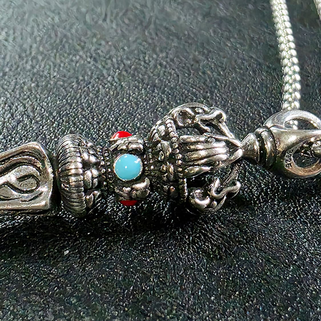 바즈라 백동 펜던트 엔틱 금강저 불교 남자 목걸이 상품이미지3