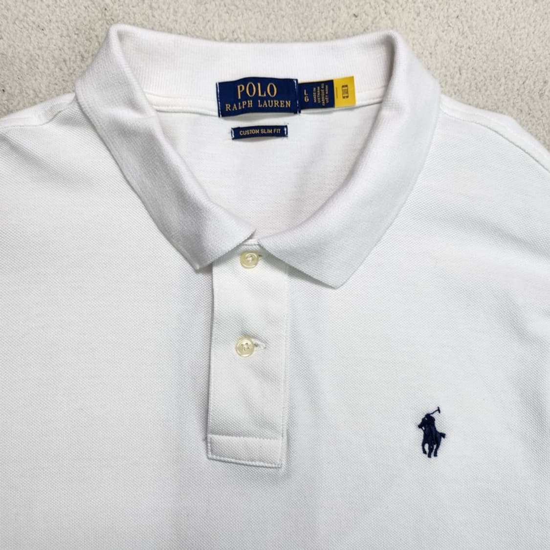 RALPH LAUREN 카라 긴팔티 화이트 L 상품이미지2