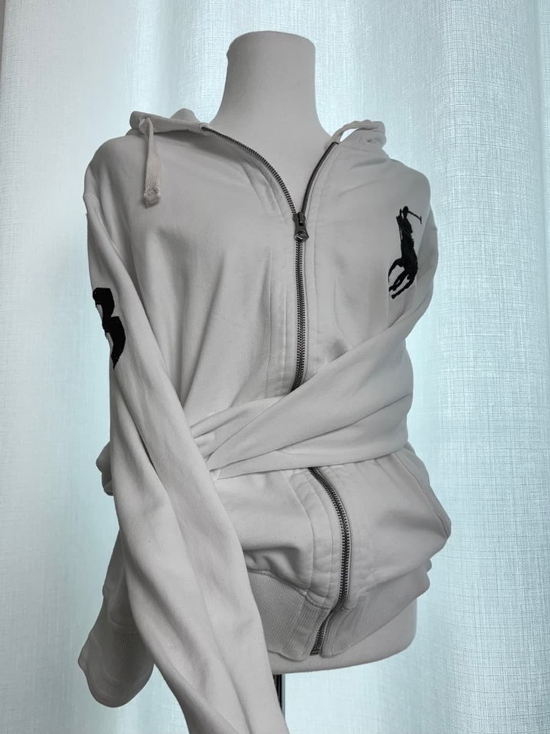 폴로 빅포니 화이트 후드집업 상품이미지3