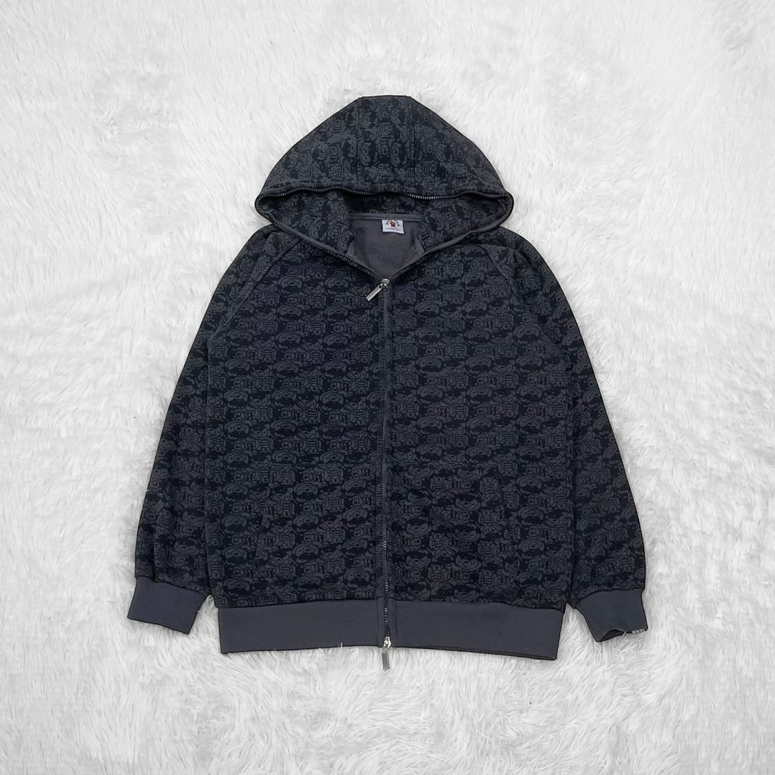 베이비마일로 애니멀 패턴 후드집업 그레이 블랙 상품이미지2